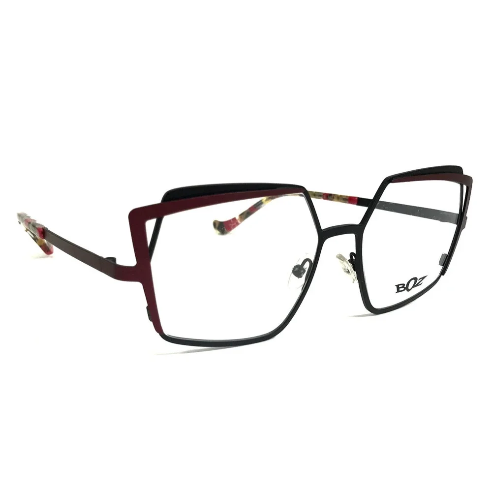 BOZ Eyeglasses Frames OCTO 0082 Matte Black Red Butterfly Full Rim 53-16-140
